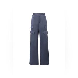 The Noli Shop MILAN SATIN CARGO PANT - NAVY - size 6